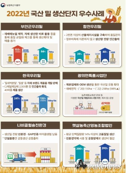 국산밀 생산단지 성과사례