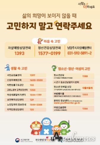 남양주시, 자살 고위험 시기 맞아 자살 예방 집중 홍보 실시