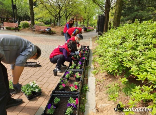봄맞이 초화 식재
