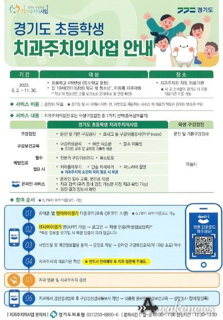 포천시, 초등학생(4학년) 치과주치의사업 실시