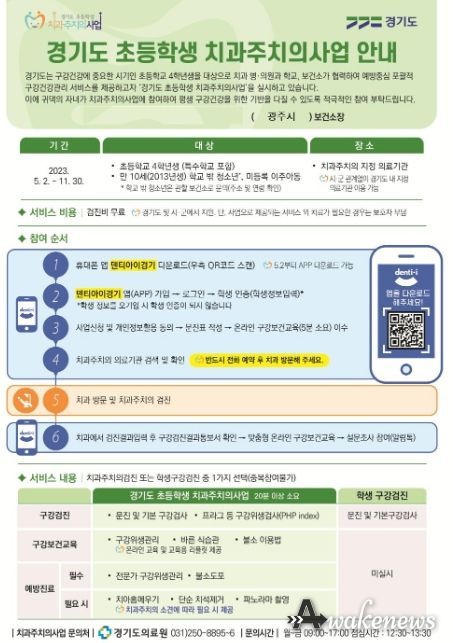 광주시, 11월까지 초등4년 3300명에 '치과주치의 사업' 시행