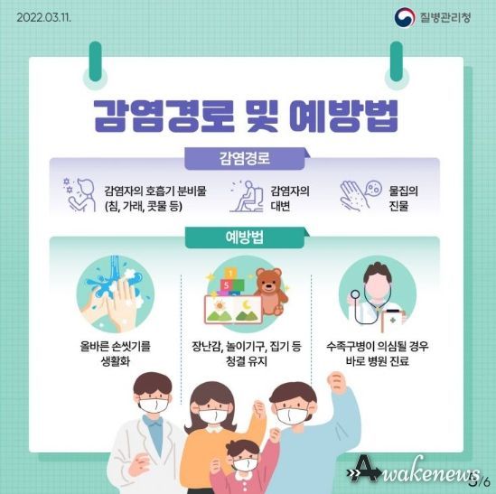 ‘수족구병 감염경로 및 예방법’ 포스터
