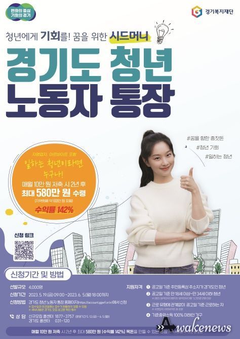 ‘경기도 청년 노동자 통장’ 안내문
