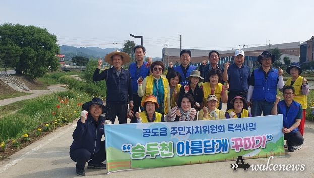 공도읍 주민자치위원회 승두천 봄꽃심기