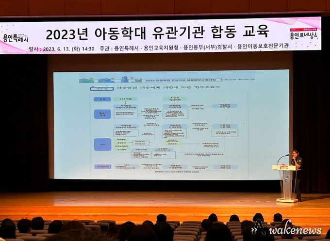 용인특례시가 13일 유치원·초·중·고 교원을 대상으로 ‘아동학대 유관기관 합동 교육’을 실시했다