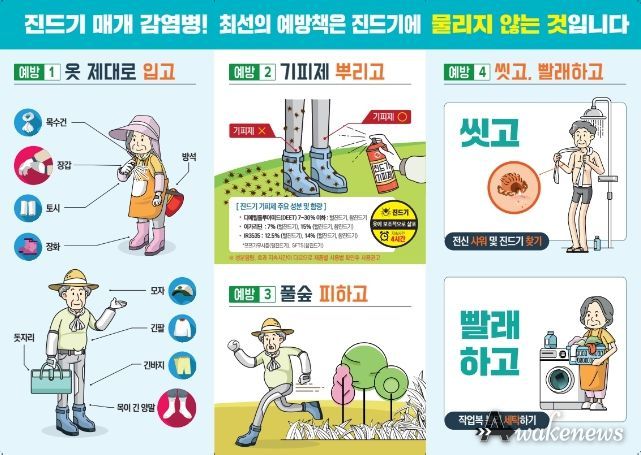 진드기 물림 주의 및 감염 예방을 위한 예방수칙