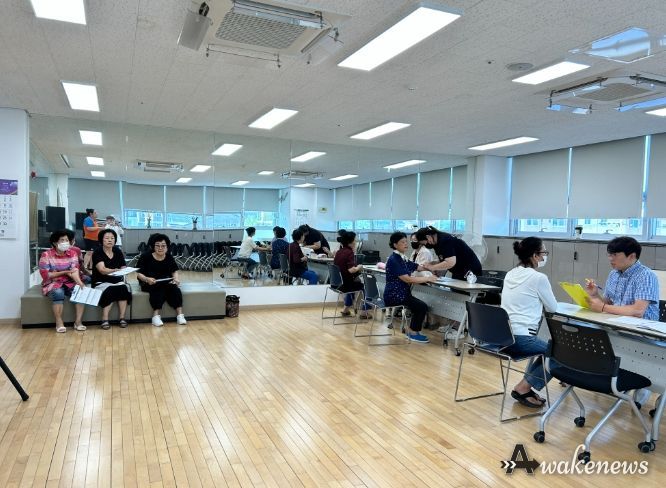 처인구 양지면과 단국대학교가 주민자치센터 프로그램 참가자를 대상으로 진행한 건강검진