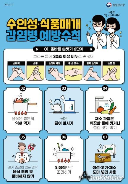 수인성·식품매개 감염병 예방수칙 홍보문