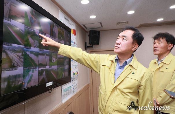정장선 평택시장, 호우경보 발령에 따른 재난상황 진두지휘