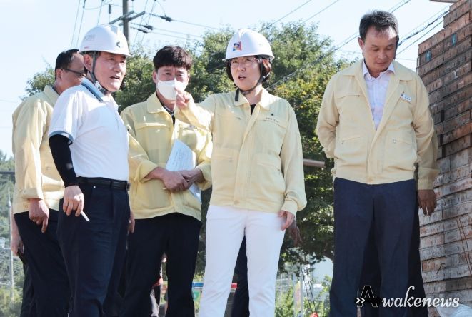 김보라 안성시장, 6호 태풍 '카눈' 대비 긴급 현장점검