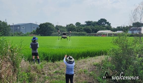 지난 2일부터 9일까지 실시한 벼 병해충 친환경 항공방제