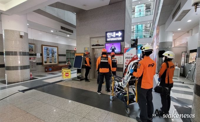 오산시, 승강기 사고대응 합동훈련 실시