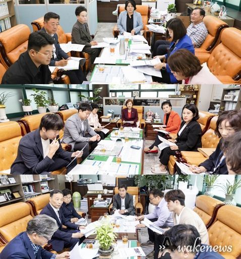 위부터 기획행정위원회 문화복지위원회 도시환경위원의 간담회 모습