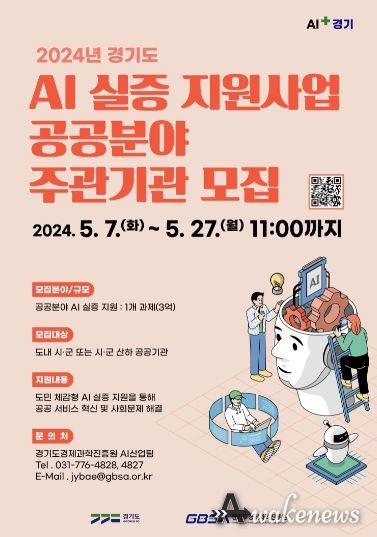 2024년 경기도 인공지능(AI)실증 지원사업 모집 포스터