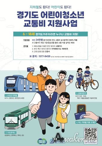 어린이·청소년에게 연간 최대 24만원 교통비 지원