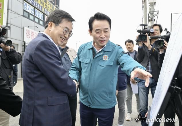 백영현 포천시장, 김동연 지사와 전철-GTX 추진현장 방문