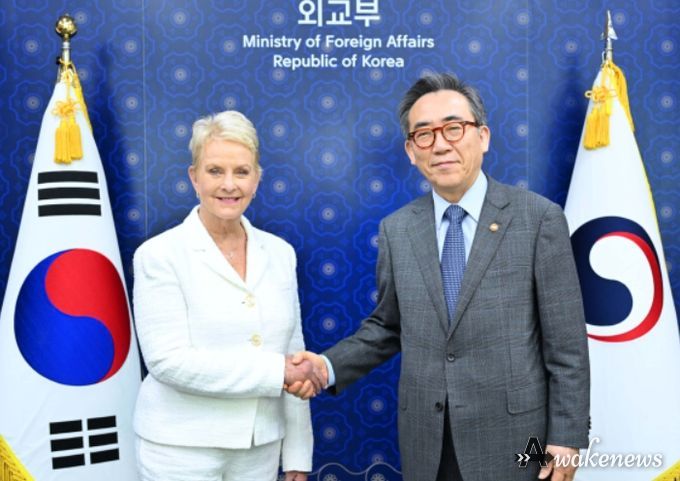 신디 맥케인(Cindy McCain) 유엔 세계식량계획(WFP) 사무총장과 조태열 외교부 장관
