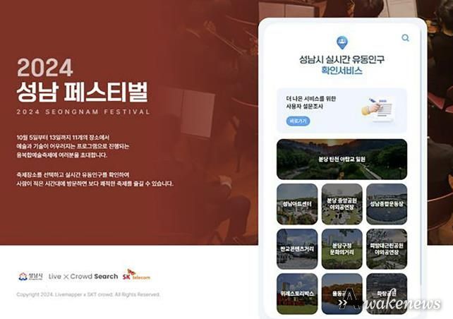 성남시 실시간 유동인구 확인 서비스 PC 접속 화면