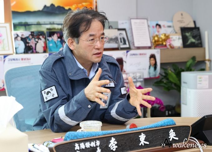 재난관리평가 인터뷰에 응하고 있는 이동환 고양특례시장