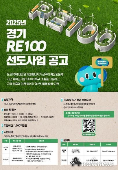 2025년 「경기 RE100 선도사업」 공고.