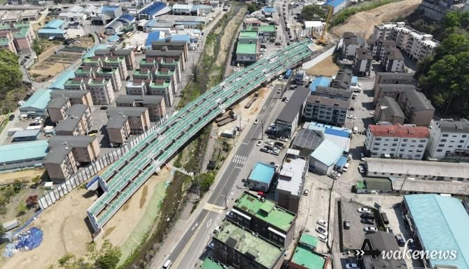 광주시, 성남~광주간 도로 확․포장 공사 2공구 교량 거더 거치 작업 완료