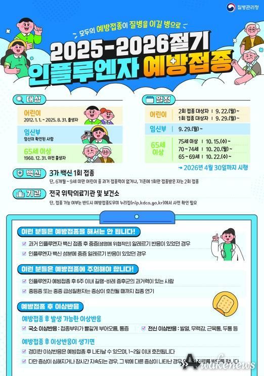 25-26절기 인플루엔자 국가예방접종 안내문