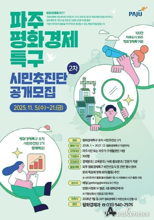 파주시, 평화경제특구 유치 시민추진단 2기 공개 모집