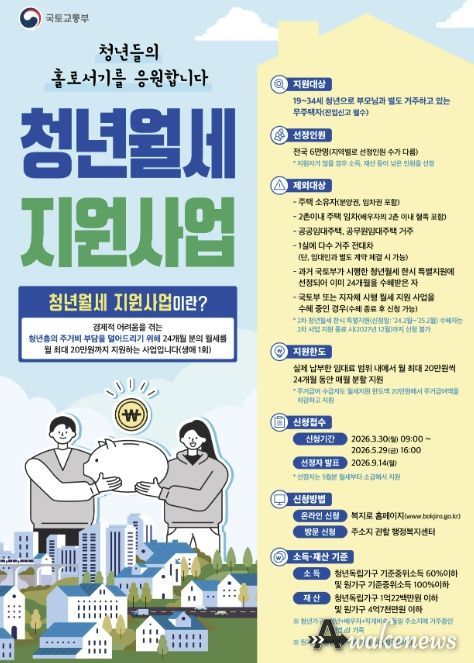 청년월세 지원사업 포스터