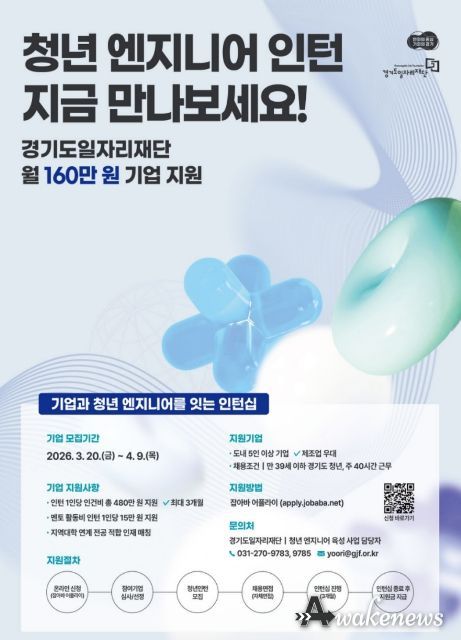 「청년 엔지니어 육성사업」 지역 청년 채용연계형 인턴십 참여기업모집 포스터